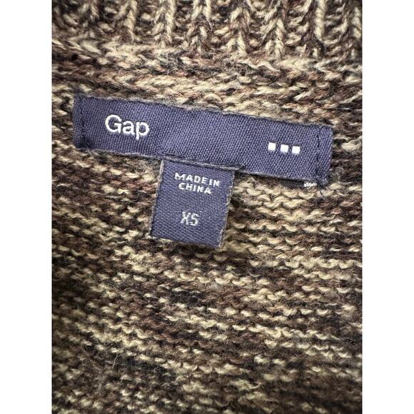 Gap XS Brown Marled Knit Sleeveless Belted Cardigan Sweater Wrap Vest Womens Y2K - Picture 4 of 6